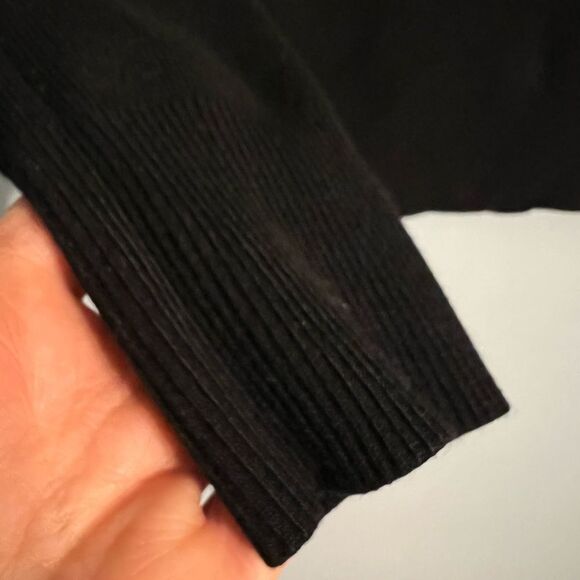 White House Black Market Ribbed Black V-neck Sweater Pullover Sz S - Picture 11 of 14